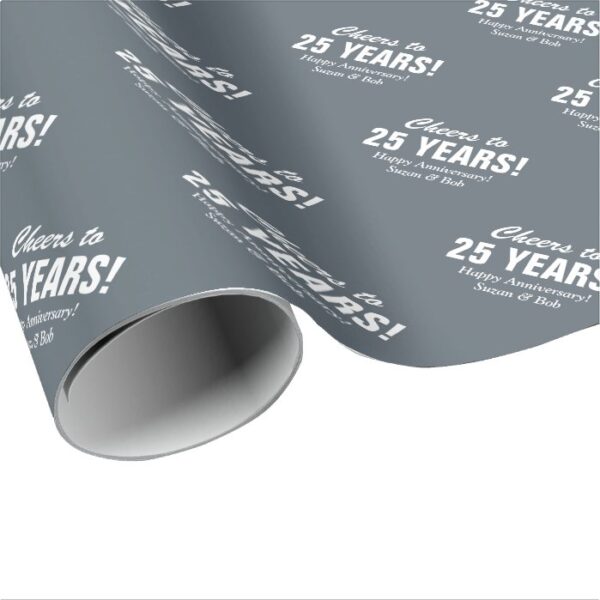 25th Wedding Anniversary couples gift wrap paper