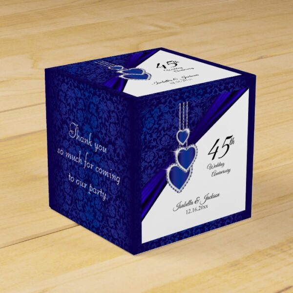 45th / 65th Sapphire Wedding Anniversary Design Favor Box