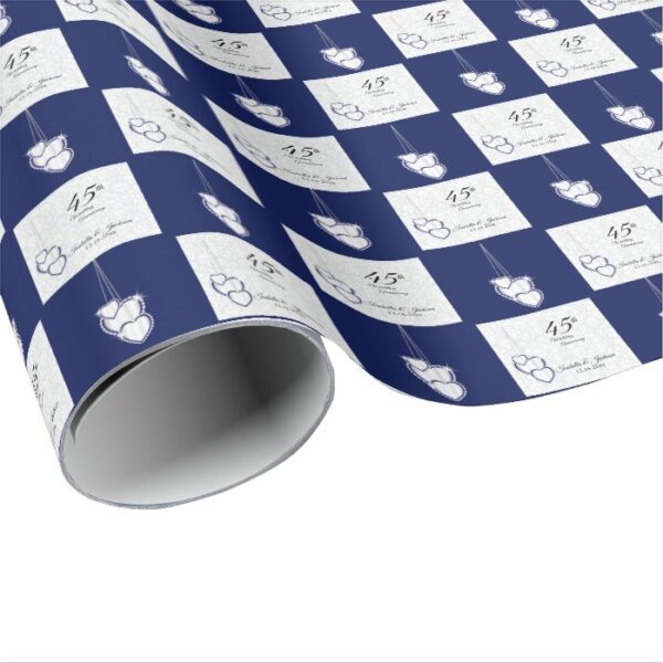 45th / 65th Sapphire Wedding Anniversary Wrapping Paper