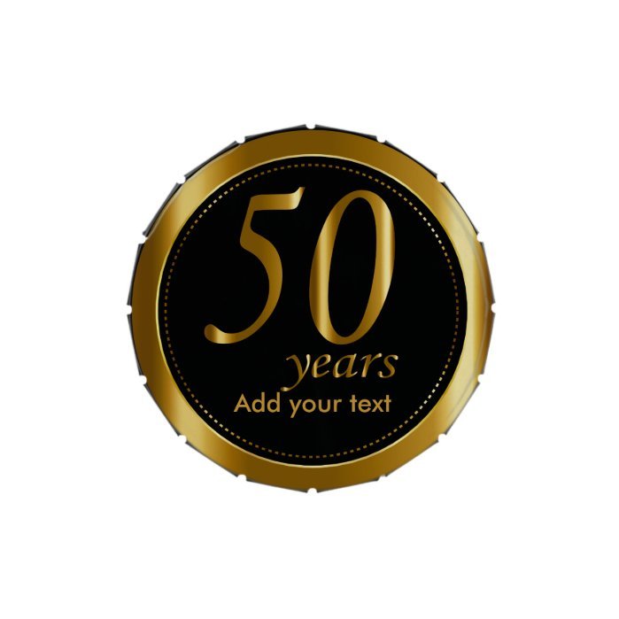 50 Years in Black and Metallic Gold | 50th Jelly Belly Candy Tin