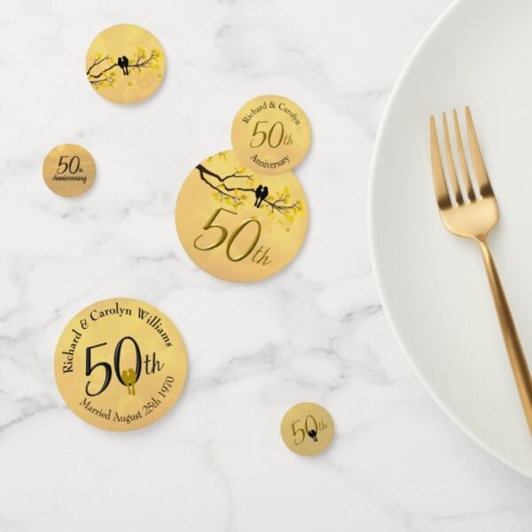 50th Anniversary Lovebirds Confetti