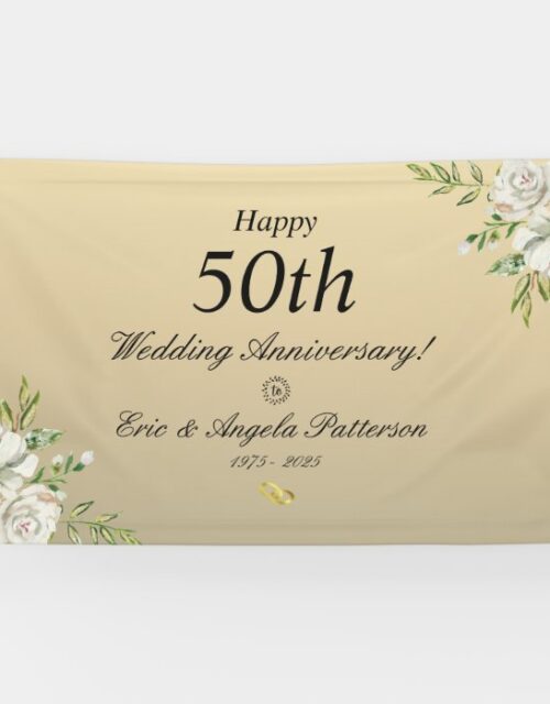 50th Wedding Anniversary Floral Banner