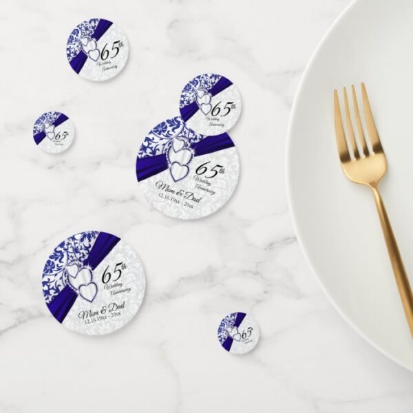 65th / 45th Sapphire Blue Anniversary Design Confetti