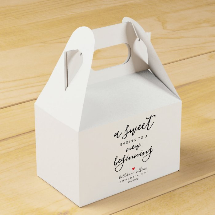 A Sweet Ending to a New Beginning Elegant Wedding Favor Box