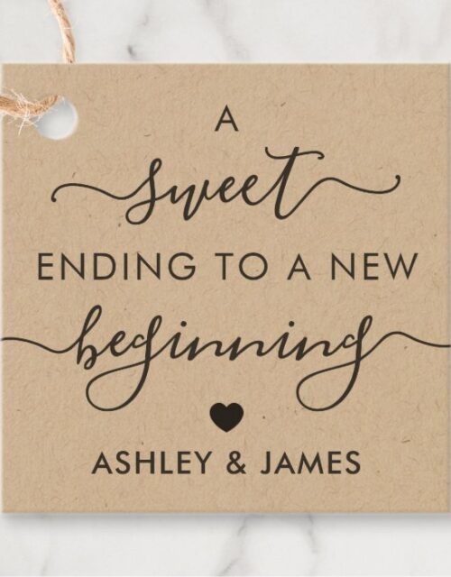 A Sweet Ending to a New Beginning Gift Tag, Kraft Favor Tags