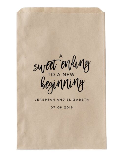A Sweet Ending to a New Beginning Wedding Favor Favor Bag