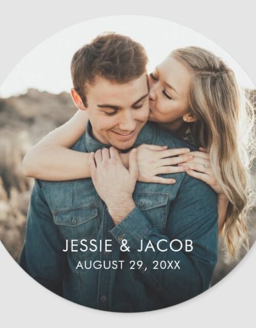 Add Your Own Photo Custom Wedding Classic Round Sticker