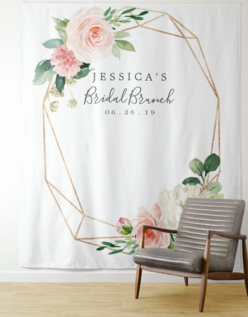 Airy Blush Bridal Shower Backdrop Photo Booth