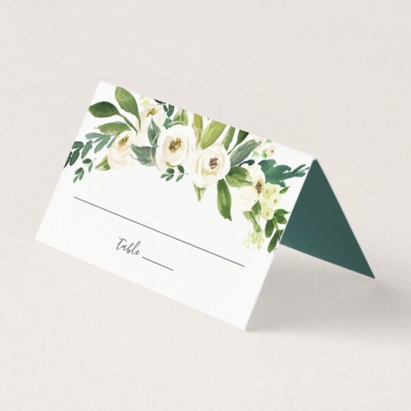 Alabaster Floral Wedding Place Card