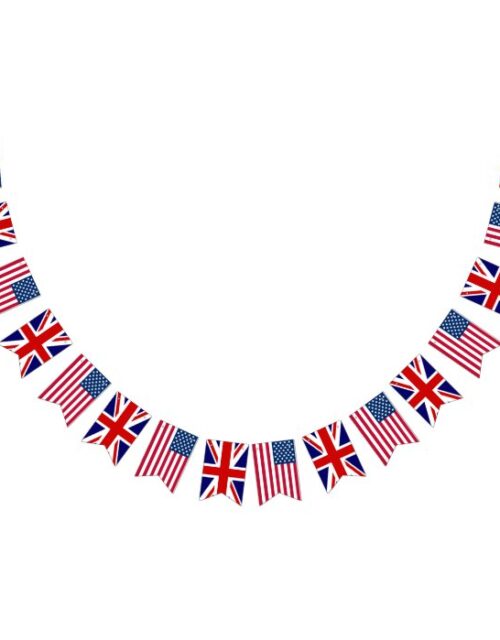 American British Wedding Bunting Flags