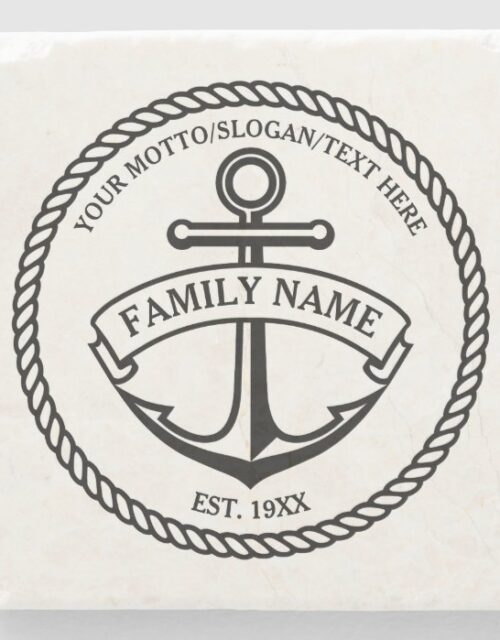 Anchor and Rope Family/Boat Logo Stone Coaster