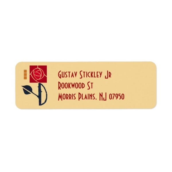 Arts and Crafts Rose Address Label