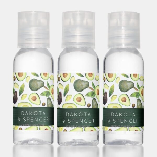 Avocado Blossoms | Dark Green Rustic Fruit Pattern Hand Sanitizer