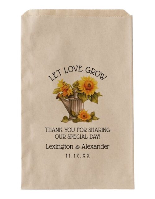 Bag For Sunflower Seeds Wedding Guest Favor |