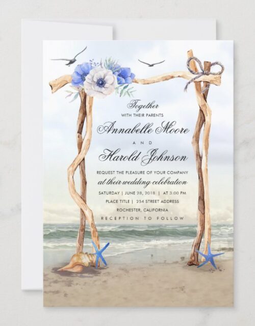 Beach Arbor Wedding Invitations