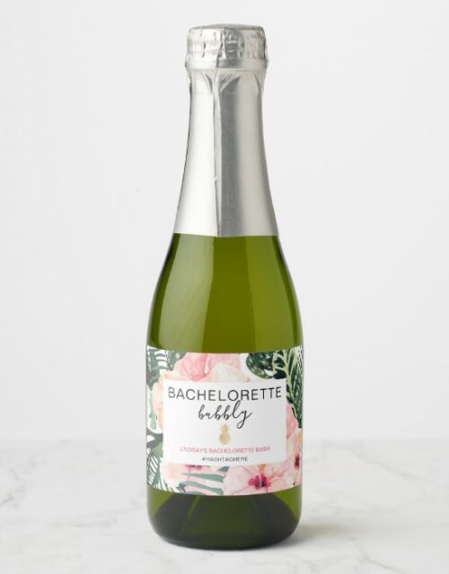 Beach Bachelorette Bubbly Champagne Label