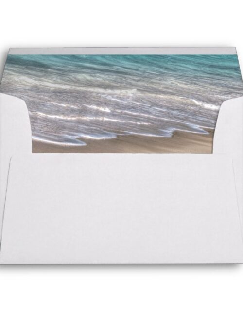 Beach Sand Themed Elegant Tropical Modern Wedding Envelope