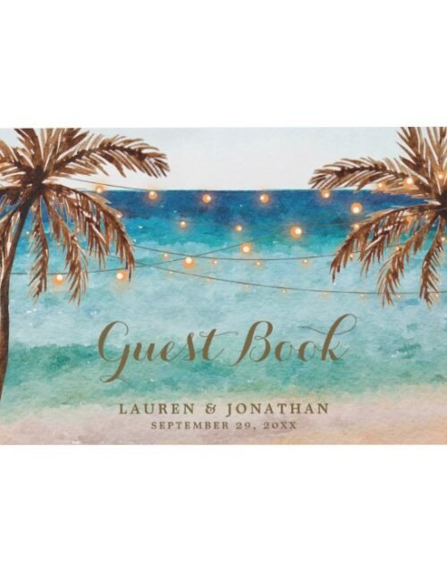 Beach tropical summer wedding guest book