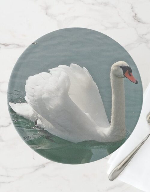 Beautiful white swan cake stand