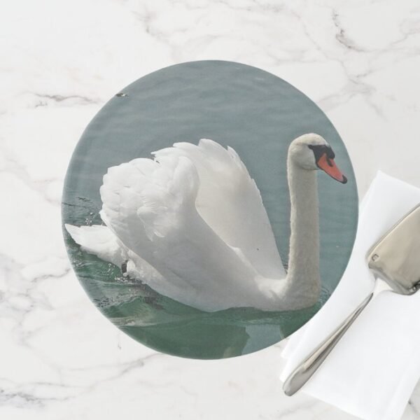 Beautiful white swan cake stand