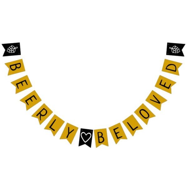 Beerly Beloved Co-Ed Wedding Bridal Shower Bunting Flags