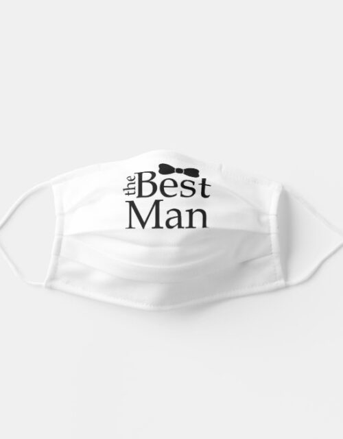 Best Man Black Bow Tie Adult Cloth Face Mask