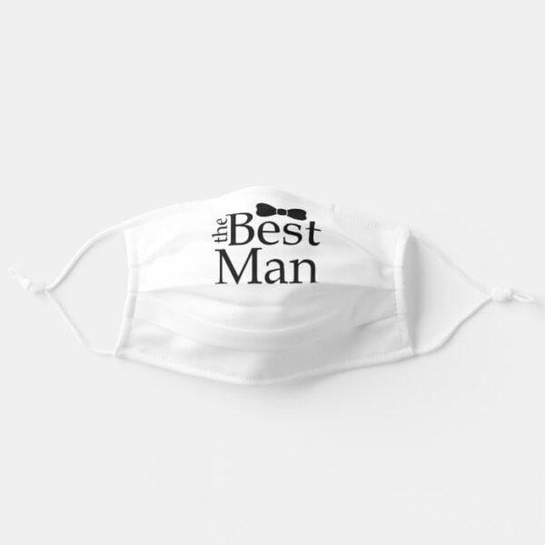 Best Man Black Bow Tie Adult Cloth Face Mask