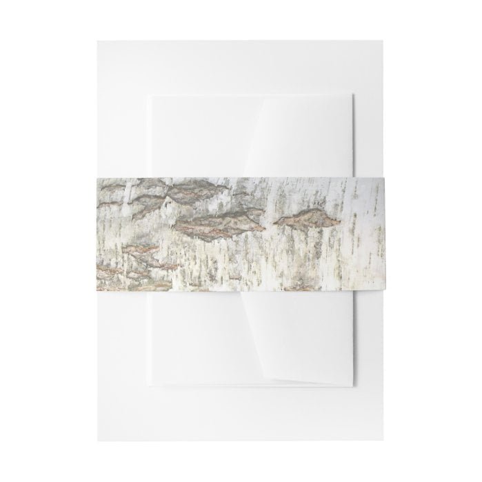 birch tree bark belly band for rustic wedding