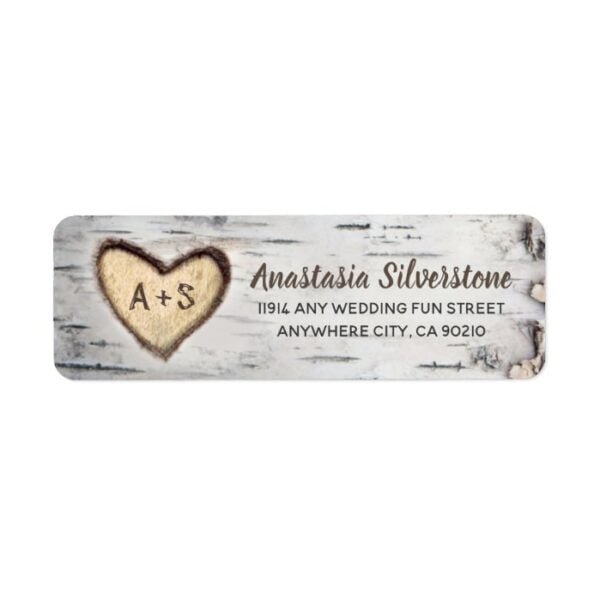 Birch Tree Bark Rustic Country Wedding Address Label
