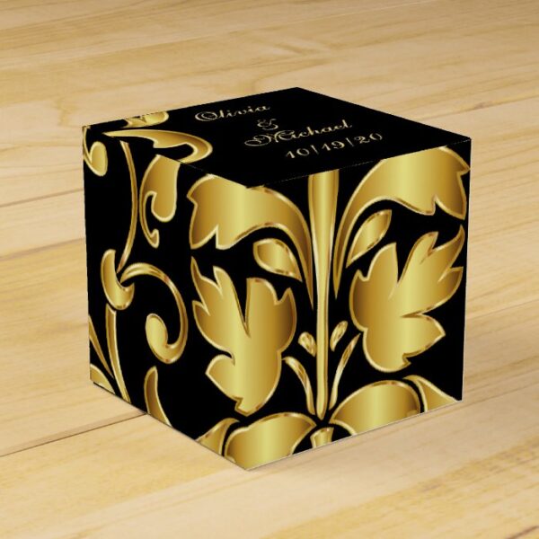 Black and Gold Wedding Favors Box