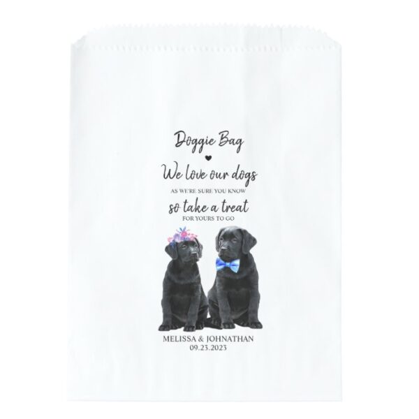 Black Lab Wedding Dog Treat Wedding Favor Bag