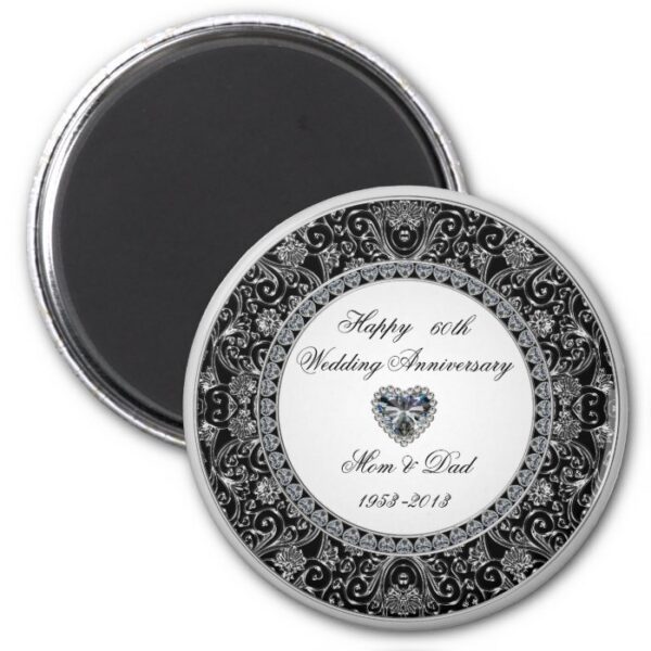 Black Onyx Style Diamond Wedding Anniversary Magnet