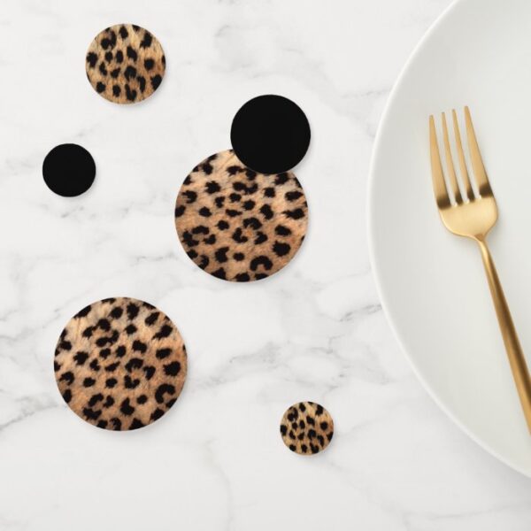 Black & Tan Leopard Cheetah Animal Print Confetti