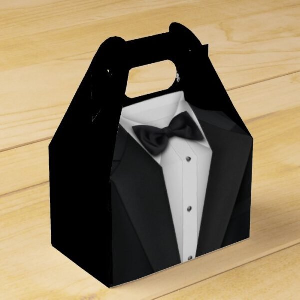 Black Tuxedo and Wedding Dress Favor Box