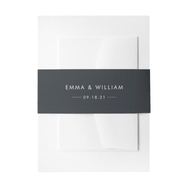 Black & White Minimalist Invitation Belly Band 01