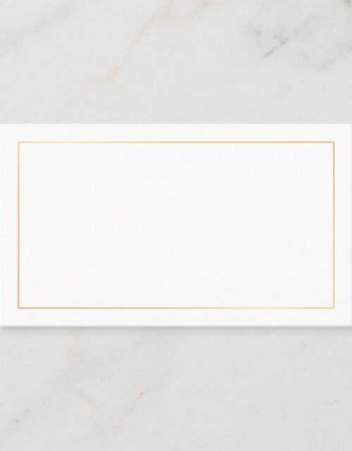 Blank Gold and White Wedding Place Card