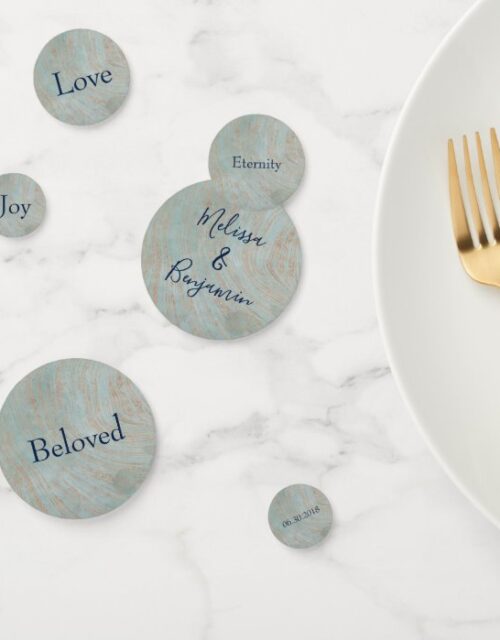 Blue and Copper Bridal Shower Bliss Confetti