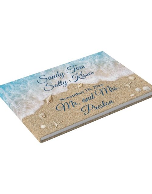 Blue Beach Waves Sandy Toes Guest Book