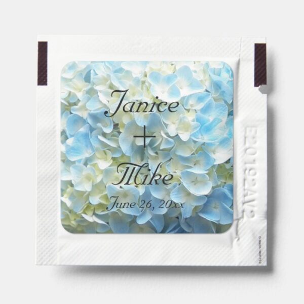 Blue Hydrangea Petals Floral Wedding  Hand Sanitizer Packet