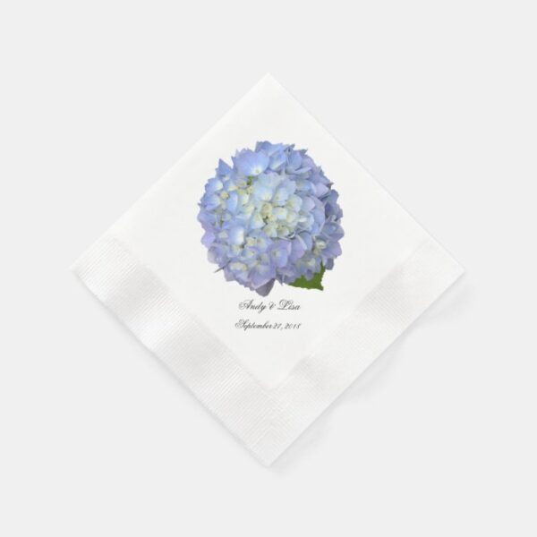 Blue Moon Hydrangea Custom Wedding Paper Napkins