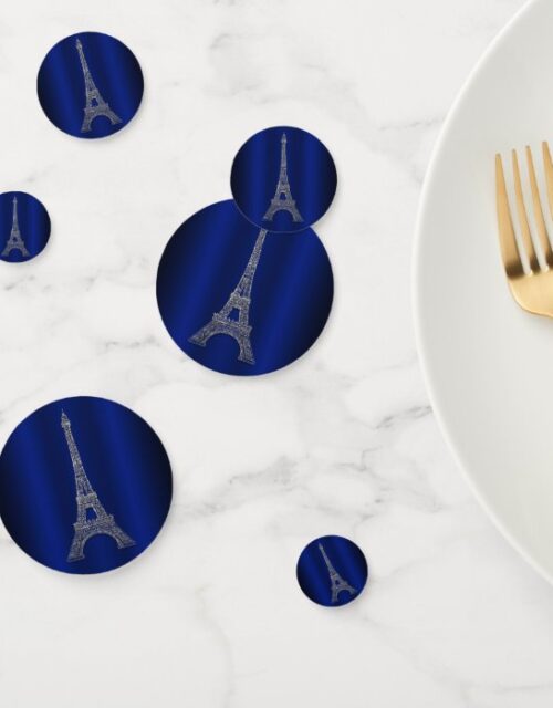 Blue Shine Silver Glitter Eiffel Tower Paris Party Confetti