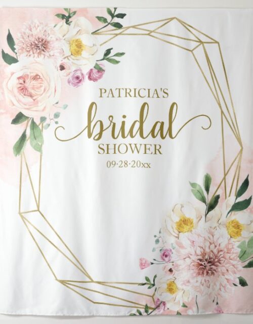 Blush Floral Bridal Shower Backdrop Photo Prop