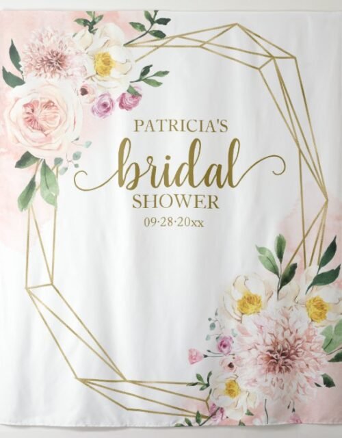 Blush Floral Bridal Shower Backdrop Photo Prop