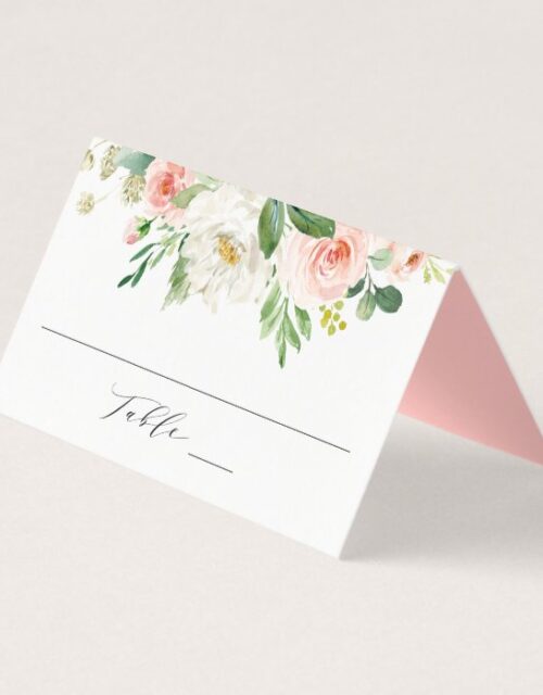 Blush Florals | Personalized Wedding Place Card