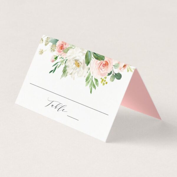 Blush Florals | Personalized Wedding Place Card