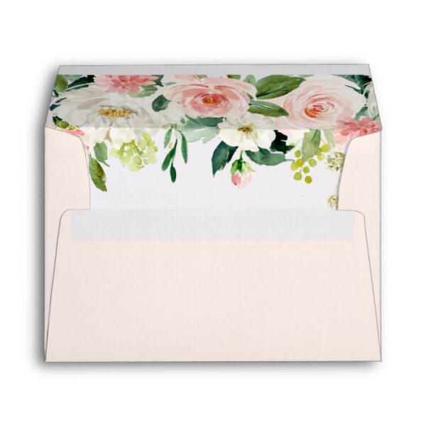 Blush Pink Bloom Pre-Printed Address 5x7 Envelope