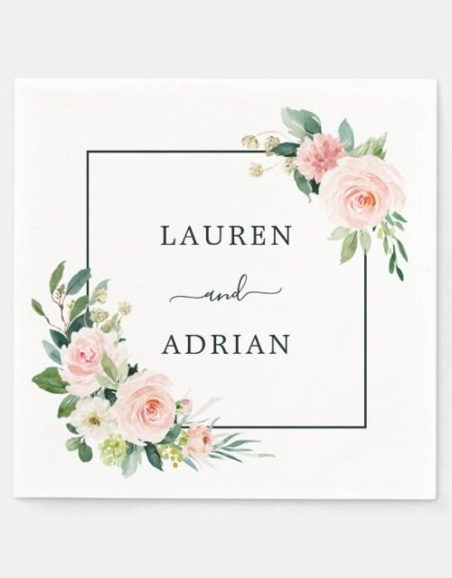 Blush Pink Bloom Wedding Napkins