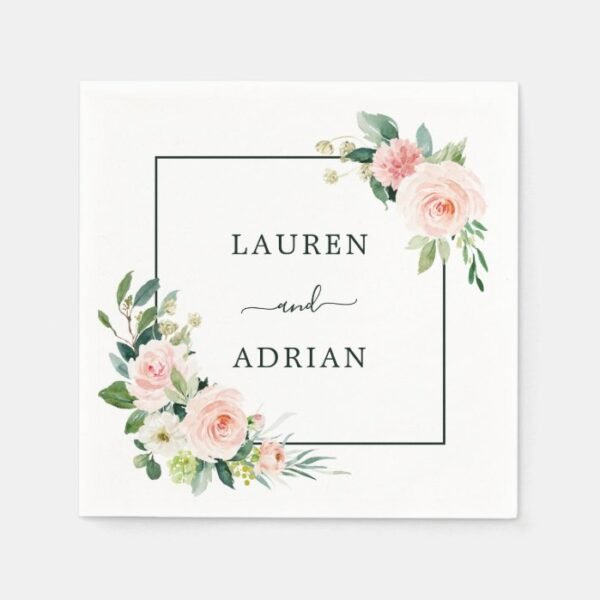 Blush Pink Bloom Wedding Napkins