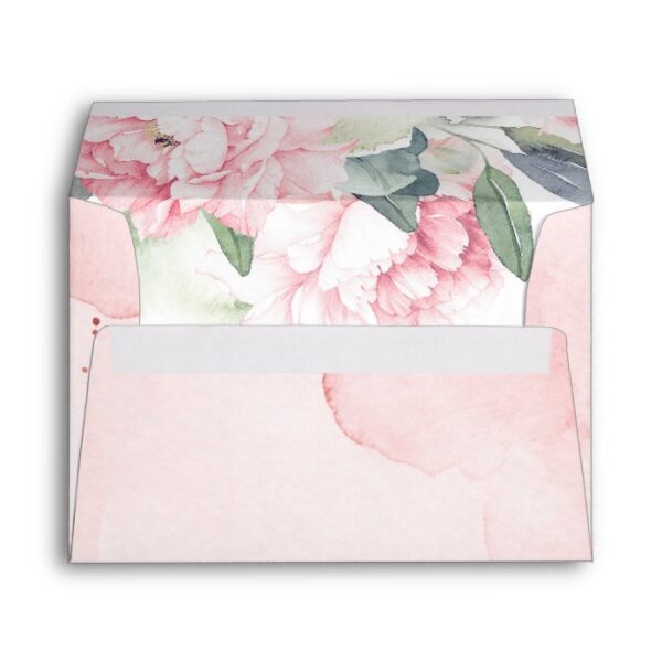 Blush Pink Floral Elegant Vintage Envelope