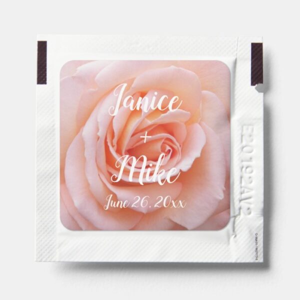 Blush Pink Rose Floral Wedding  Hand Sanitizer Packet